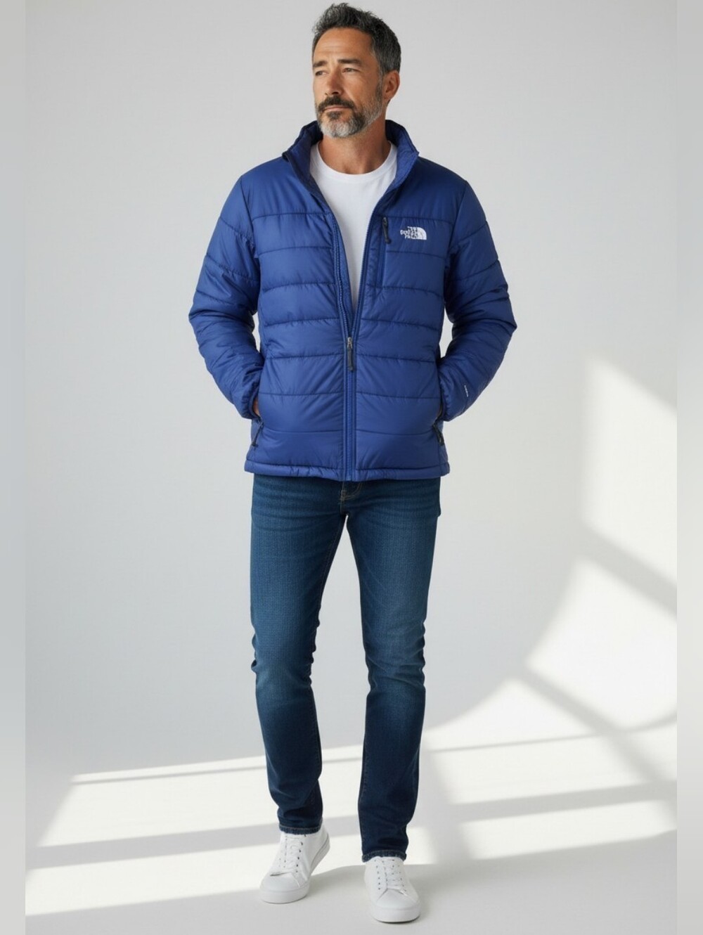 The North Face Men's Brecon Bolt Blue Puffer Jacket New Size Medium